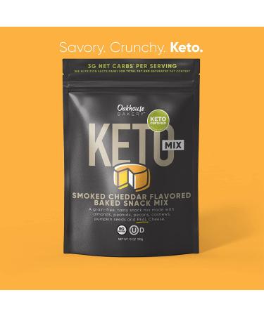 Oakhouse Bakery Keto Smoked Cheddar Snack Mix 10oz - Real Cheese, Low Carb, Grain-Free & Preservative-Free - Buy Online on GoSupps.com