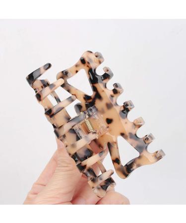 Tortoise Claw Hair Clip - Leopard Print French Barrette for Women - 4.3 Inch Multi-colored Hair Jaw - Vintage Design for Thick, Thin, Curly Hair - Buy Online on GoSupps.com