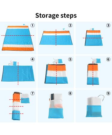 Beach Blanket 79''x 87'' Blue - Sandproof Waterproof Mat for 1-7 Adults | Portable Outdoor Picnic Blanket for Camping, Travel, Hiking - Buy Online on GoSupps.com