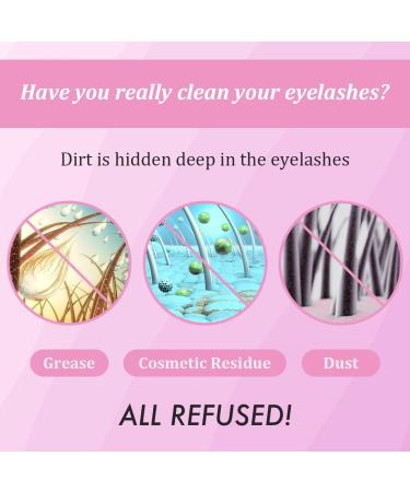 Lash Shampoo Clean Mousse for Eyelash Extensions | 60ML Eyelash Cleanser & Wash | Professional Foam Cleanser - Rose Flavor - Buy Online on GoSupps.com