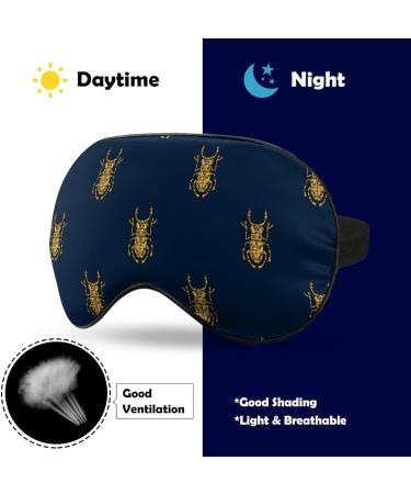 Golden Sleep Mask Eye Cover - Adjustable Strap, Blocks Light, Perfect for Night Sleep, Nap & Travel - Men and Women - Buy Online on GoSupps.com