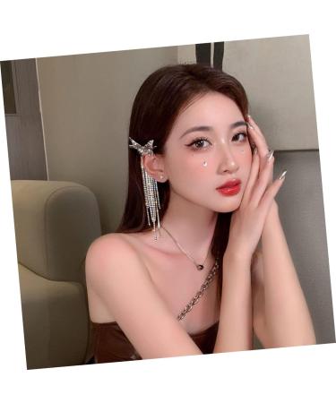 DOITOOL Butterfly Tassel Hair Clip Rhinestone Headpiece Butterflies Hairpins Rhinestone Hair Clip Hair Barrettes for Women Hair Clamp Clip Miss Rhinestones - Buy Online on GoSupps.com