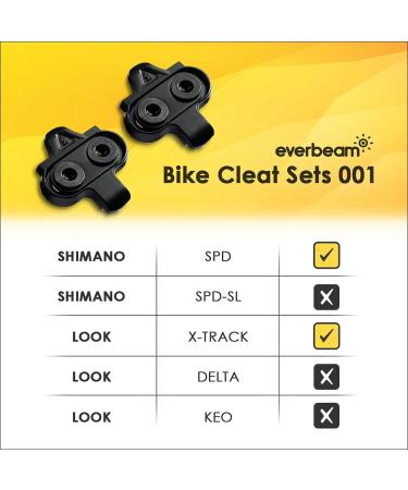 EVERBEAM Precision 2-Hole Bicycle Cleats for Spin Shoes - Compatible with Shimano SPD & Look-X | Single Direction Release | For Spinning, Indoor Cycling & Racing | 2 Pairs (4 Cleats) - Buy Online on GoSupps.com