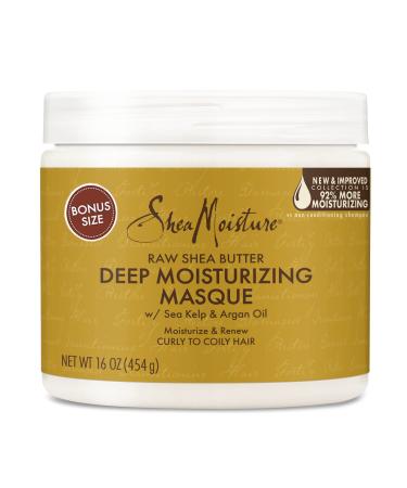 Shea Moisture Deep Treatment Hair Mask to Promote Healthy Hair Growth, Raw Shea Butter with Sea Kelp & Argan Oil, Curly Hair Products, Family Size, 16 Oz 16 Fl Oz (Pack of 1)