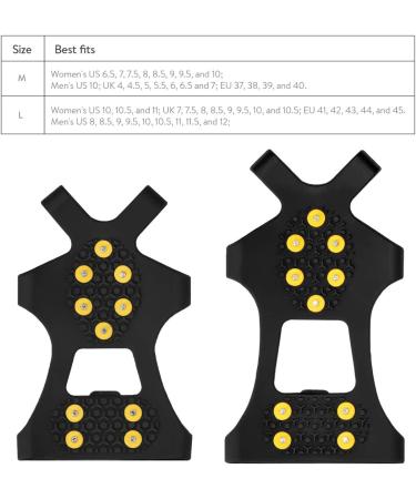 Navaris Silicone Shoe Spikes - 10 Metal Stollen for Snow & Ice Hiking - Claws for Women & Children (EU 37-40) - Buy Online on GoSupps.com