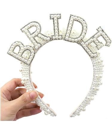 Bride to Be Pearl Embellished Crown Headband Women s Bridal Shower Costume Accessory By TRIXES - Buy Online on GoSupps.com
