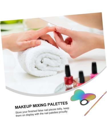 Hemoton Makeup Palette Set | Versatile Nail Art Display Board & Artist Tool for Mixing | Stainless Steel Butterfly Design - Buy Online on GoSupps.com