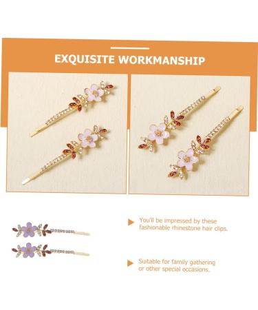 MAGICLULU 1 Pair Rhinestone Flower Hair Clip Rhinestone Barrettes Decorative Hairpins Hair Barrettes Hair Accessories Rhinestone Hair Clips Hair Clips for Rhinestone Bobby Pin - Buy Online on GoSupps.com