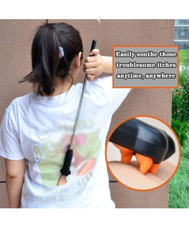 Retractable Silicone Back Scratcher - Portable Travel Massager for Seniors | Anti-Itching Cat Scratch Design in Orange (22-62cm) - Buy Online on GoSupps.com