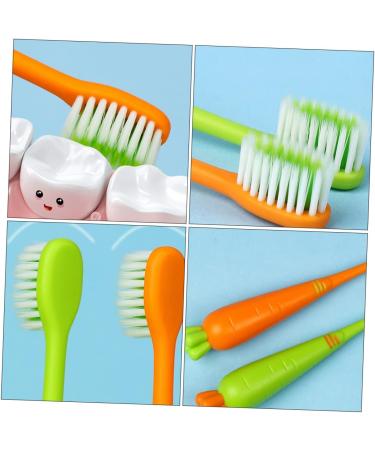 Frcolor 4-Piece Carrot Shaped Children's Toothbrush Set - Soft Contoured Bristles for Toddlers | Cute & Effective Oral Care - Buy Online on GoSupps.com