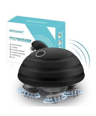 Portable Electric Scalp Massager, IPX7 Waterproof Cordless Scalp Massager with 5 Kneading Modes & 96 Nodes, for Scalp Stress and Body Pain Relief, Ideal Gifts for Women, Men (Black- Magnetic Charging) - Buy Online on GoSupps.com