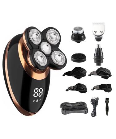 Electric Razor for Men Electric Shaver 5 in 1 Floating Heads Shavers Hair Clipper Nose Ear Hair Trimmer USB Rechargeable Men Facial Cleaning Brush