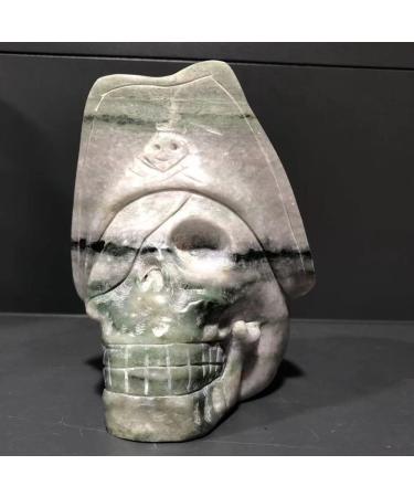 Fashiok 1 piece 1500-1700g Natural Jade Hand Carved Pirate Sculpture Home Office Reiki Decoration natural (Size : 1pc)