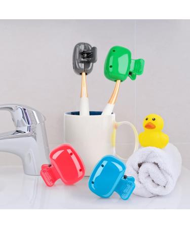 4 Pack Travel Toothbrush Head Covers - Portable Protector Caps for Manual & Electric Toothbrushes - Ideal for Home, Travel, Camping - Red Blue Green Grey - Buy Online on GoSupps.com