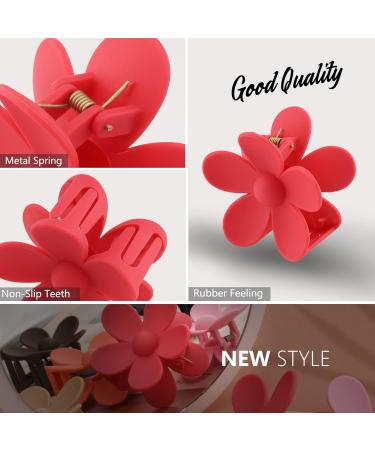 6 Pack Large Flower Hair Claw Clips for Women - 3 Inch Matte Clips - Strong Hold Jaw Clip for Thin, Thick, Curly Hair - 90's Vintage Style - Buy Online on GoSupps.com