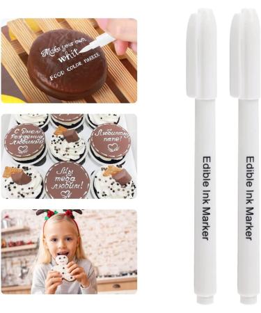 White Edible Markers 2Pc Food Coloring Markers Double Sided Food Coloring Pens Edible Gourmet Writer Food Grade Decorator Pen for Fondant Cookies Cakes Frosting Easter Eggs Writing Party Decorating - Buy Online on GoSupps.com