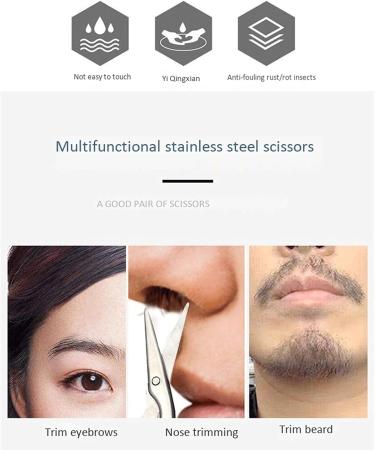 Buy OUSIKA Stainless Steel Nose Hair Trimmer - Mini Portable Curved Mustache & Ear Hair Remover Scissor for Precision Grooming - Buy Online on GoSupps.com