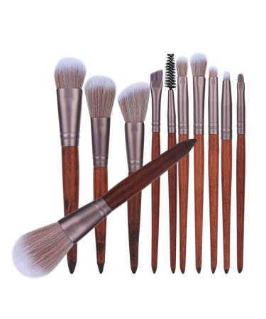 Buy Tyenaza 11Pcs Facial Makeup Brush Set - Wooden Handle Artificial Fiber Includes Bag | International Shipping Available - Buy Online on GoSupps.com