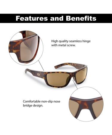 Flying Fisherman Matecumbe Polarized Sunglasses - Tortoise Frames/Amber Lenses | UV Blocker for Fishing & Outdoor Sports - Buy Online on GoSupps.com
