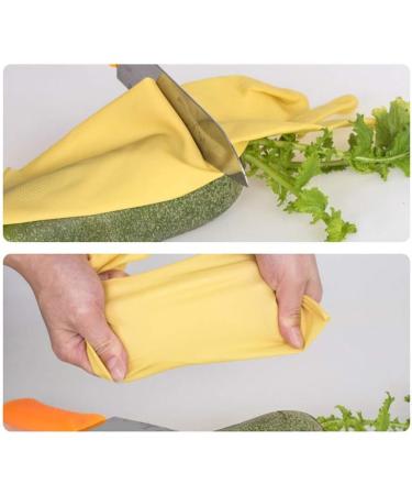 ESASAM Cleaning Gloves Rubber gloves rubber waterproof yellow (33cm) dishwashing rubber gloves female household housework thickened labor insurance wear-resistant beef tendon beef tendon latex - Buy Online on GoSupps.com