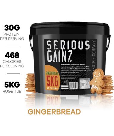 The Bulk Protein Company SERIOUS GAINZ Whey Protein Powder 5kg - Gingerbread Flavor | High Protein Weight Gain Mass Gainer - Buy Online on GoSupps.com