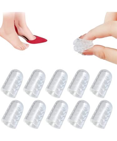 Silicone Anti-Friction Toe Protector - Beautwar Toe Protector Clear Breathable Silicone Toe Caps Clear Silicone Anti-Friction Toe Protector Silicone Breathable Toe Covers (10 PCS)