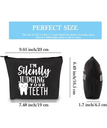 Unique Dentist Gift | Im Silently Judging Your Teeth Zipper Bag | Perfect for Dental Hygienists & Assistants | Ideal Gift for Dental Professionals in EU - Buy Online on GoSupps.com
