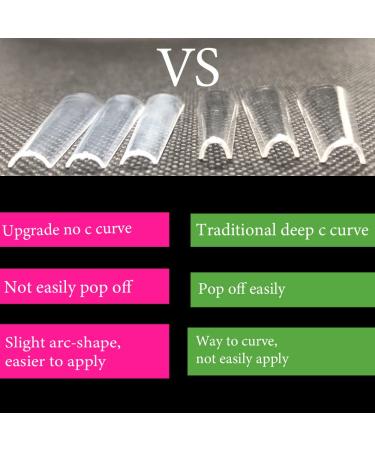 XXL Extra Long Coffin Nail Tips - 600pc Clear Half Cover Fake Nails for Salon, 10 Sizes - Buy Online on GoSupps.com