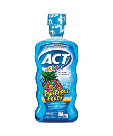 ACT Kids Anticavity Fluoride Rinse Pineapple Punch 16.9 Ounce (Pack of 3)