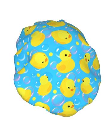 Yellow Rubber Ducks Shower Cap for Women - Adjustable Double Waterproof Layers | Hair Protection Reusable Spa Salon Hat - One Size - Buy Online on GoSupps.com