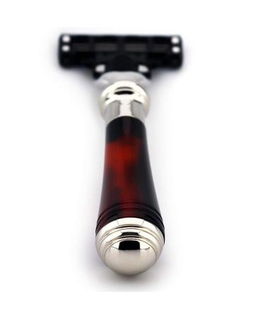 Tortoise Shell Effect Razor - Lightweight Mini Handle with Triangular Cartridge | Perfect Shave & Stainless Steel Holder - Shop Internationally - Buy Online on GoSupps.com