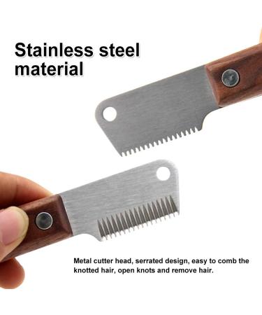 Yuip Dog Stripping Knife - Professional Ergonomic Tools for Dog Grooming | Wooden Handle & Trimmetters for Perfect Coat Care - Buy Online on GoSupps.com
