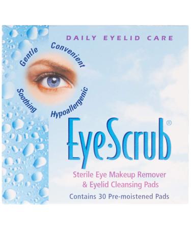 Eye Scrub Sterile Eye Makeup Remover & Eyelid Cleansing Pads 30 Count (Pack of 3)