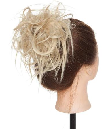 Tousled Updo Hair Pieces Messy Bun Hair Scrunchies Extensions Hair Piece Ponytail With Elastic Rubber Hair Extensions for Women Dark Blonde to Bleach Blonde - Buy Online on GoSupps.com