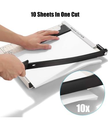 Paper Cutter Heavy Duty A4-B7  12" Cut Length Guillotine Paper Trimmer for Cardstock Metal Base  with Safety Blade Lock&Dual Guides  12 Sheets Capacity  for Home Office Classroom School (PureWhite) - Buy Online on GoSupps.com