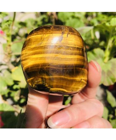 Natural Natural Tiger Eye Stone Crystal Gravel Yellow Tiger Eye Stone Large Granule ningxiao (Size : 80-100g)