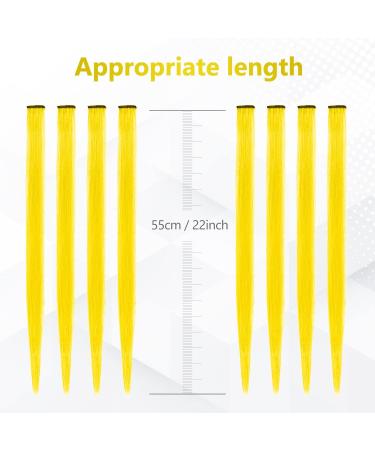 TOFAFA 22 Inch Colored Hair Extensions - Yellow Clip-in Highlights (10 PCS) for Party & Fun Looks - Buy Online on GoSupps.com