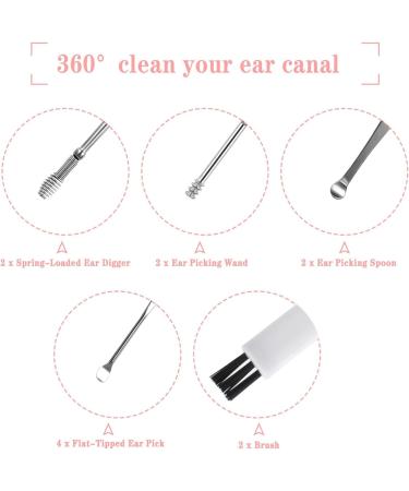 Fumanduo 12-Piece Ear Cleaner Set | Stainless Steel 6-in-1 Ear Wax Removal Tool - International Shipping - Buy Online on GoSupps.com