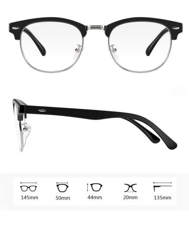 Tanlys Blue Light Blocking Glasses 2 Pack - Anti UV, Reduce Headache, Stylish Gaming Eyewear for Men and Women - Black Clear - Buy Online on GoSupps.com