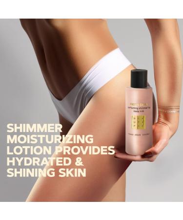 Insta Diva Natural Shimmer Lotion - Hydrating Bronzing Body Moisturizer with Argan, Mango, Coconut Oil & Vitamin E for Women - Glow & Shimmer Effect - Buy Online on GoSupps.com