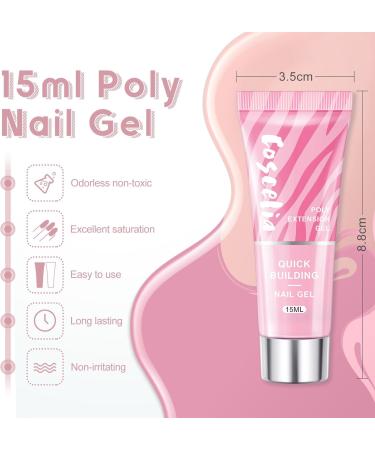 Nail Extension Gel Nail Builder - 15ml Poly False Nail Gels Nail Extension - False Nail Extension Builder - Nail Polish Long Lasting Wear Nail Art Design - Buy Online on GoSupps.com