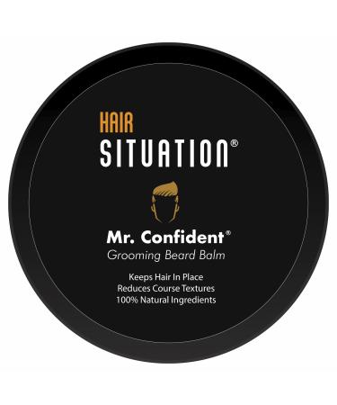 Mr. Confident Beard Balm Moisturizes Shape and Soften Coarse Hair while Encouraging Growth for a Fuller Healthy-Looking Beard. Leave-in-Conditioner is Made with Natural and Organic Ingredients 2 Oz