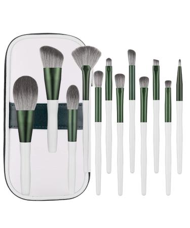 Makeup brush set 12 partly high-quality synthetic bristles with a ieißem case inedu primer blending face rouge lips concealer eyeshadow for beginners and make-up artists