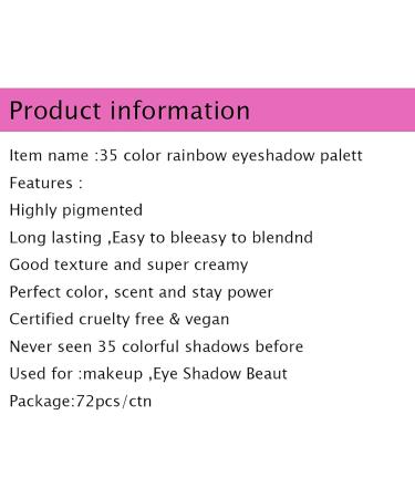 Makeup Palettes 35 Colors Eye Shadow Palette - Matte and Shimmers Makeup Palette Blendable Waterproof Eye Shadow No Flaking Little Fall - Buy Online on GoSupps.com