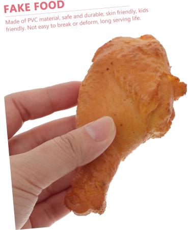 Abaodam 2pcs Simulated Food Chicken Drumsticks Prop Fried Chicken Decked Leg Fake Chicken Artificial Food Model Real Looking Food Fake Food Model Food Decor Pvc Chicken Wings Chicken Thigh 11x5.6cmx2pcs 1 - Buy Online on GoSupps.com