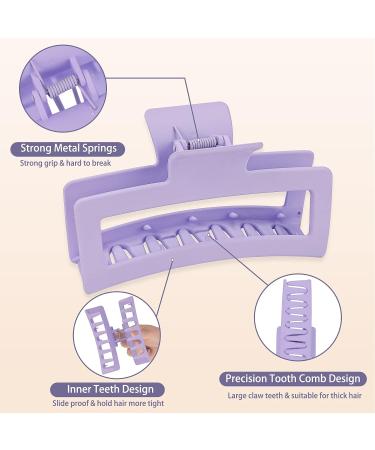 8PCS XL Claw Clips - Matte Rectangular Hair Claw Clips for Thick Long Curly Hair - Strong Hold Jumbo Hair Clamps - Non-slip Accessories for Women Girls - Buy Online on GoSupps.com