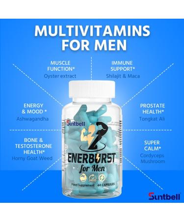 Suntbell Energy Supplement for Men Traditional Herbal Blend for Tired and Energy 60 Count - Buy Online on GoSupps.com