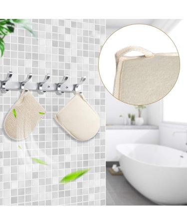 Buy 2-Piece Peeling Gloves & Shower Sponge Set | Hemp & Linen Body Scrub Tools - Double-Sided Massage for Exfoliation - Beige - Buy Online on GoSupps.com
