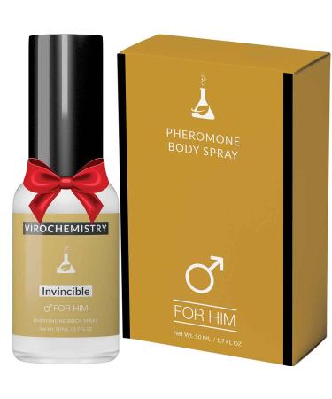 Pheromones to Attract Women for Men (Invincible) Body Spray - Bold Extra Strength Human Pheromones Fragrance Body Spray - 50ml (Human Grade Pheromones to Attract Women)