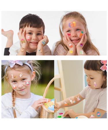 Easter Temporary Tattoos Set - Eggs, Rabbit, Carrot Bunny Designs | Waterproof Body Paint Decals for Easter Decorations | Fake Tattoo Stickers for Party Supplies (10 Sheets) - Buy Online on GoSupps.com